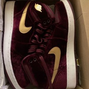 Burgundy Velvet Jordan 1s